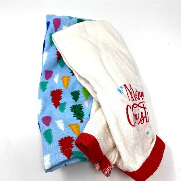 Target 2 Pack 'Merry Christmas' Hand Towels Cream Blue Wondershop™. B31 - Picture 7 of 10